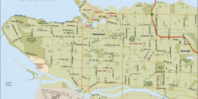 Harta e rrugës vancouver bc, kanada