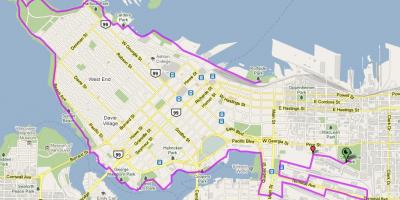 Qyteti i vancouver biçikletë hartë