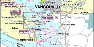 Vancouver island traget rrugët hartë