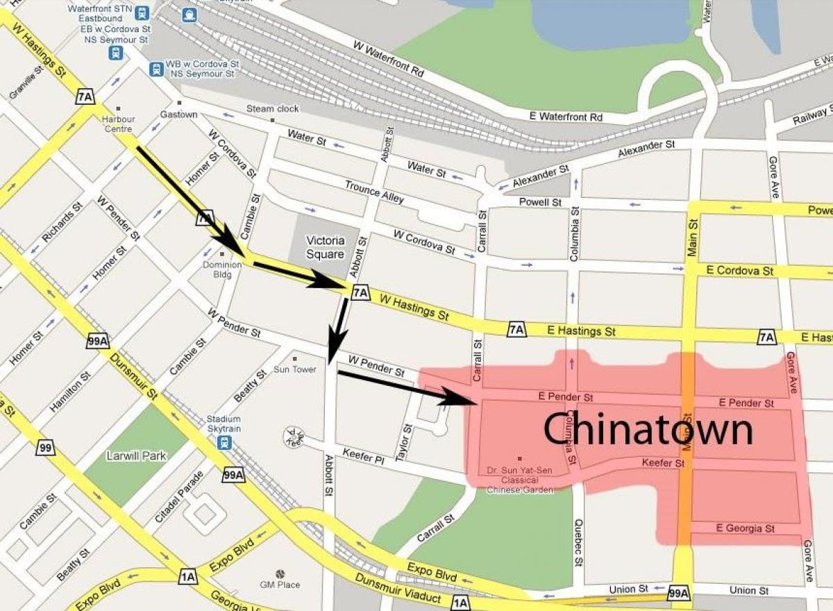 Harta e chinatown vancouver