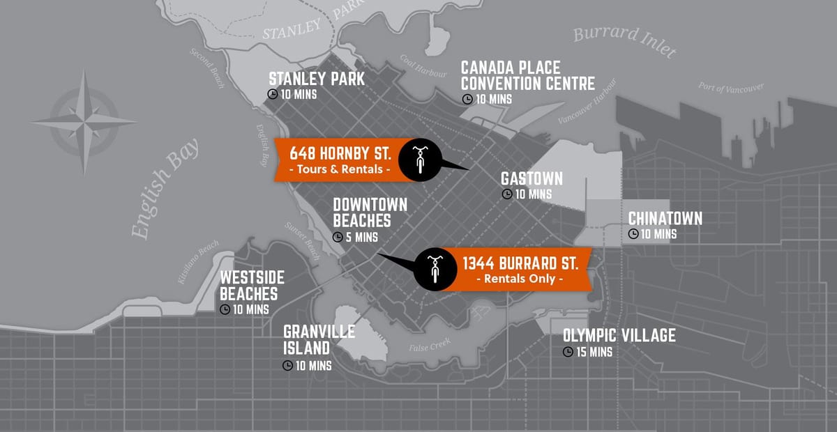 Harta e ciklit dhe udhëzues vancouver island