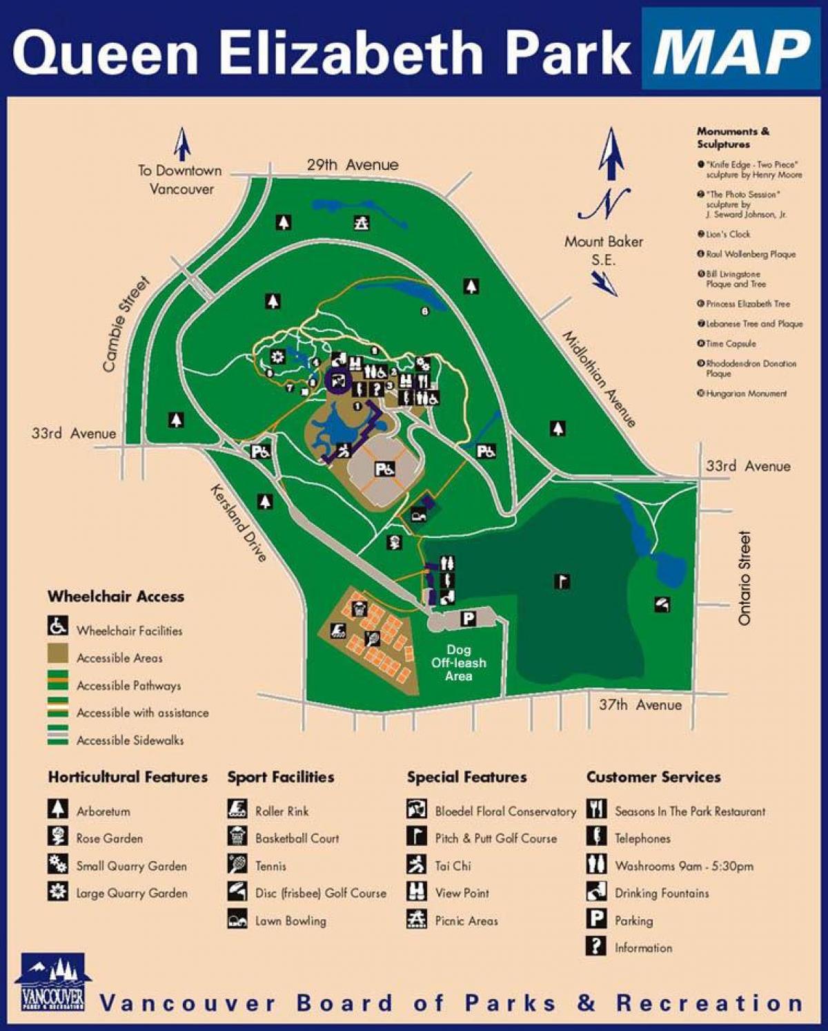 Harta e mbretëreshës elizabeth park vancouver