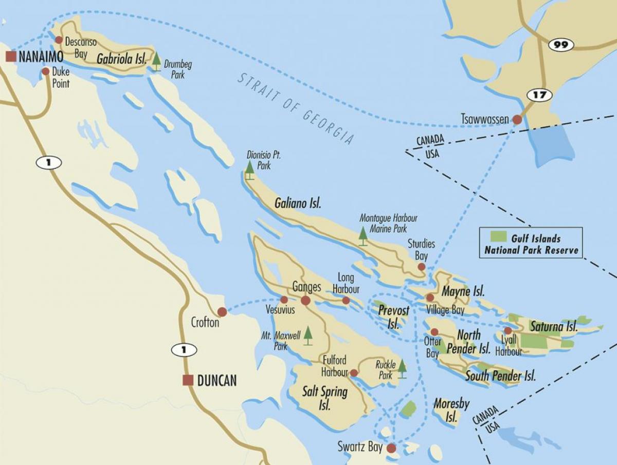 harta e gjirit ishujt bc, kanada