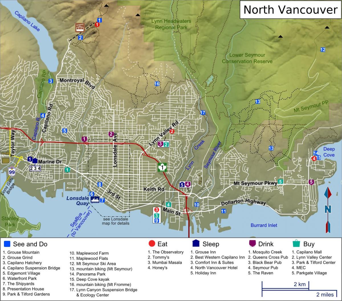 Harta e north shore vancouver