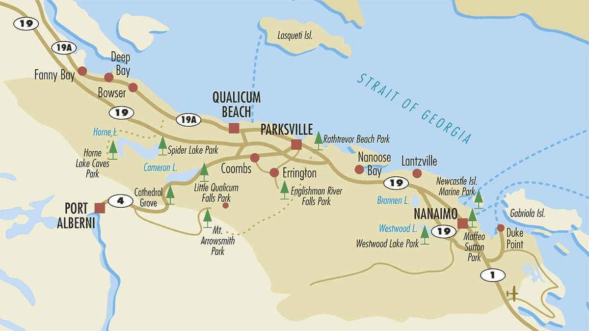 harta e parksville vancouver island