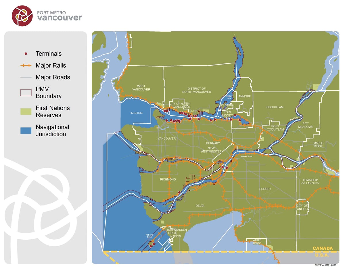 Harta e portit metro vancouver