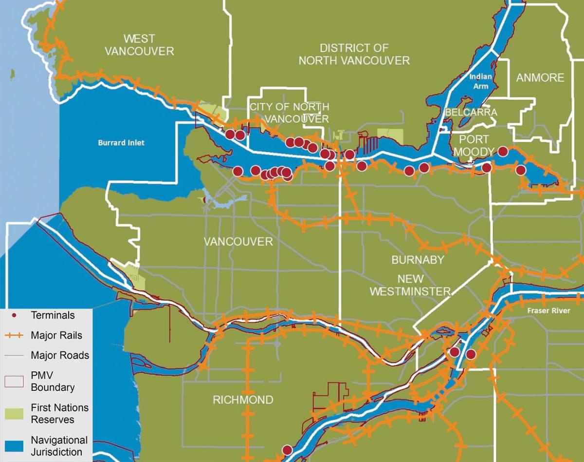 Harta e qytetit të veriut vancouver