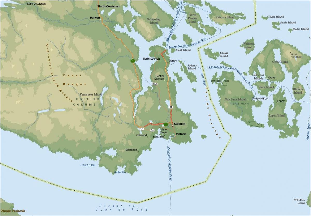 Harta e saanich vancouver island