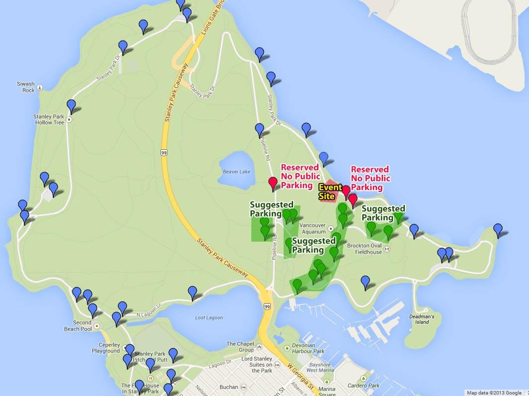 Harta e stanley park parking