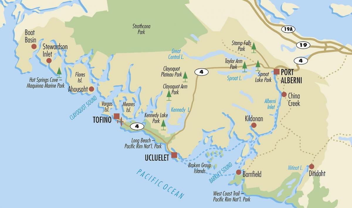 Harta e ucluelet vancouver island