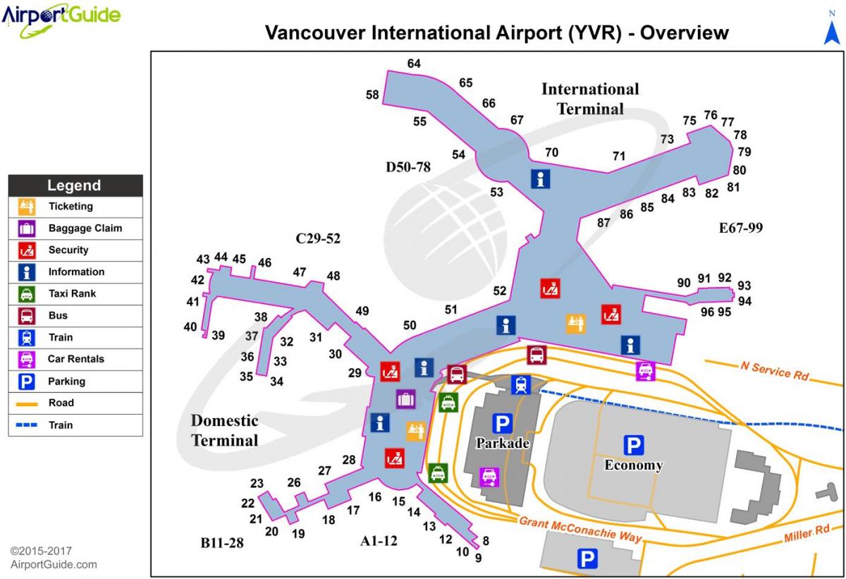 vancouver bc aeroporti hartë
