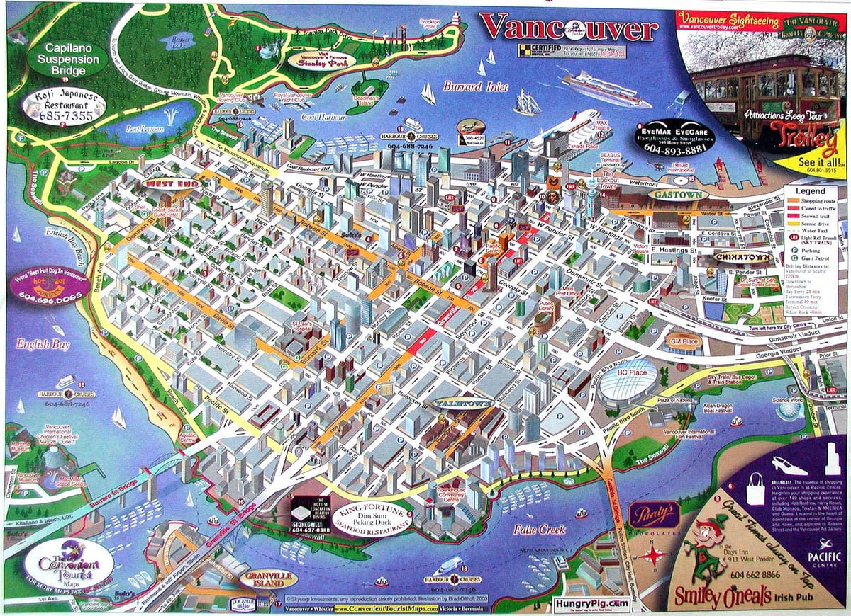 harta e vancouver bc, kanada