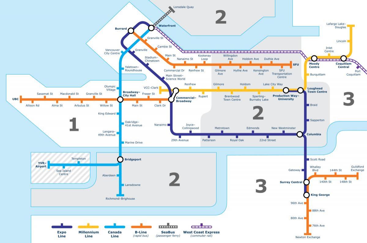 vancouver bc publike transit hartë