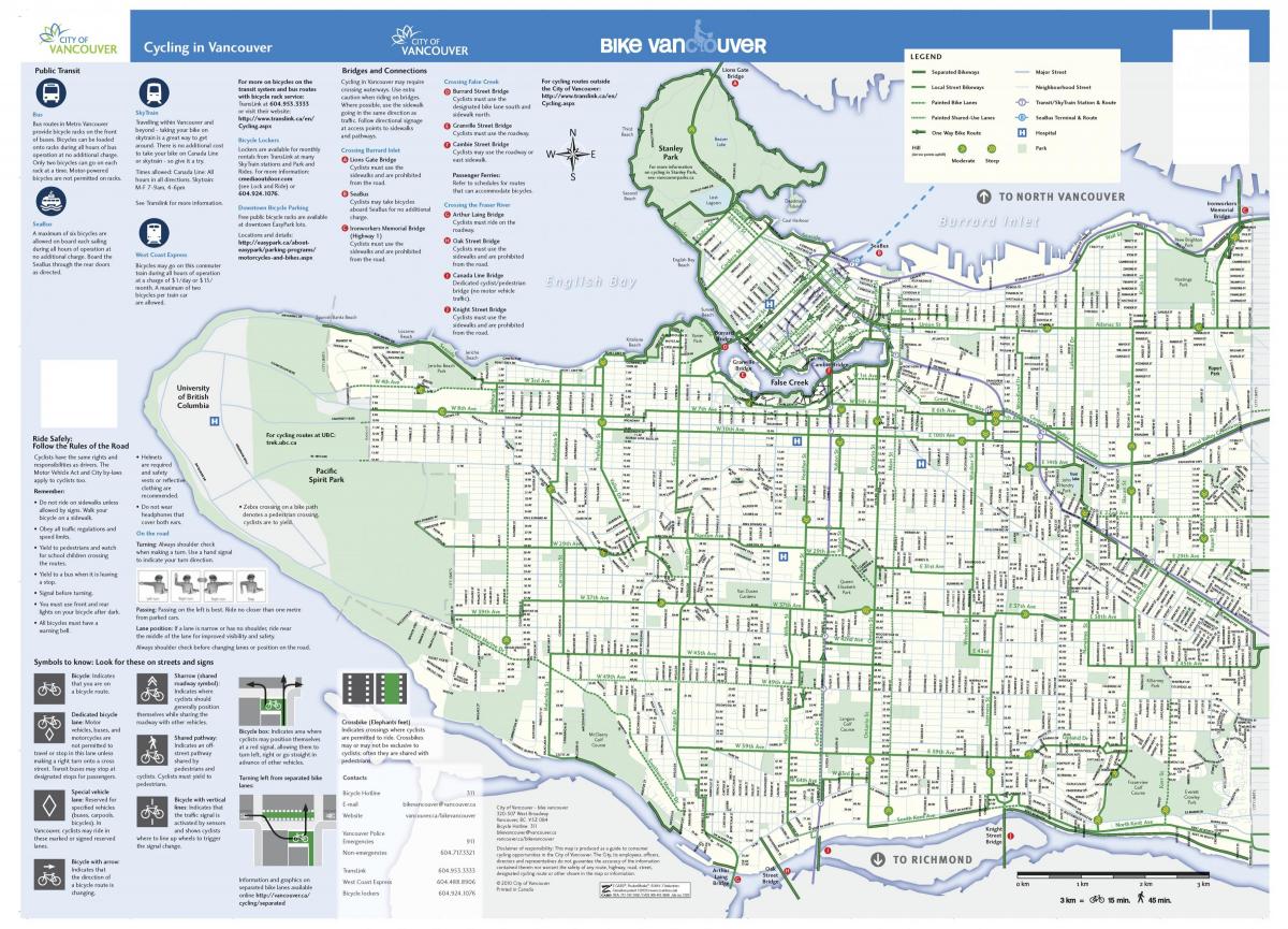 vancouver biçikletë lane hartë