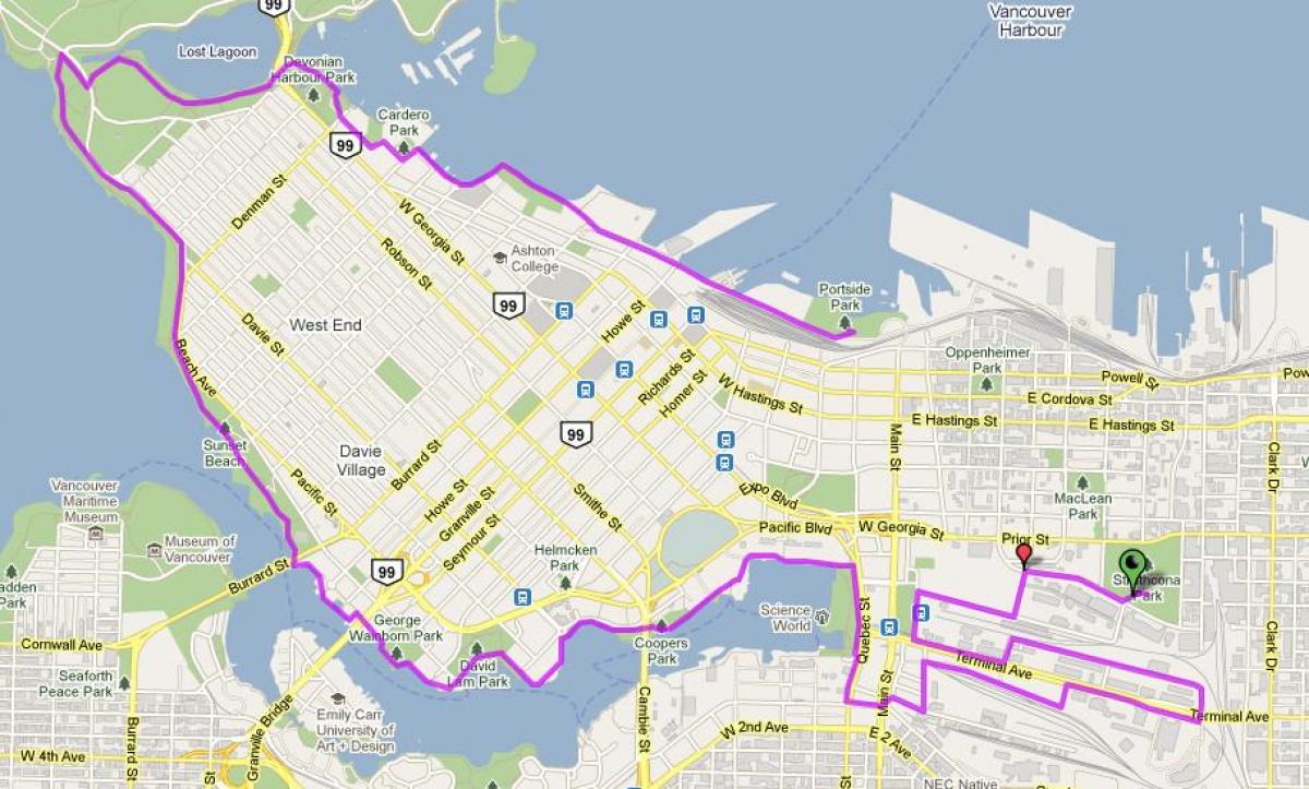 qyteti i vancouver biçikletë hartë