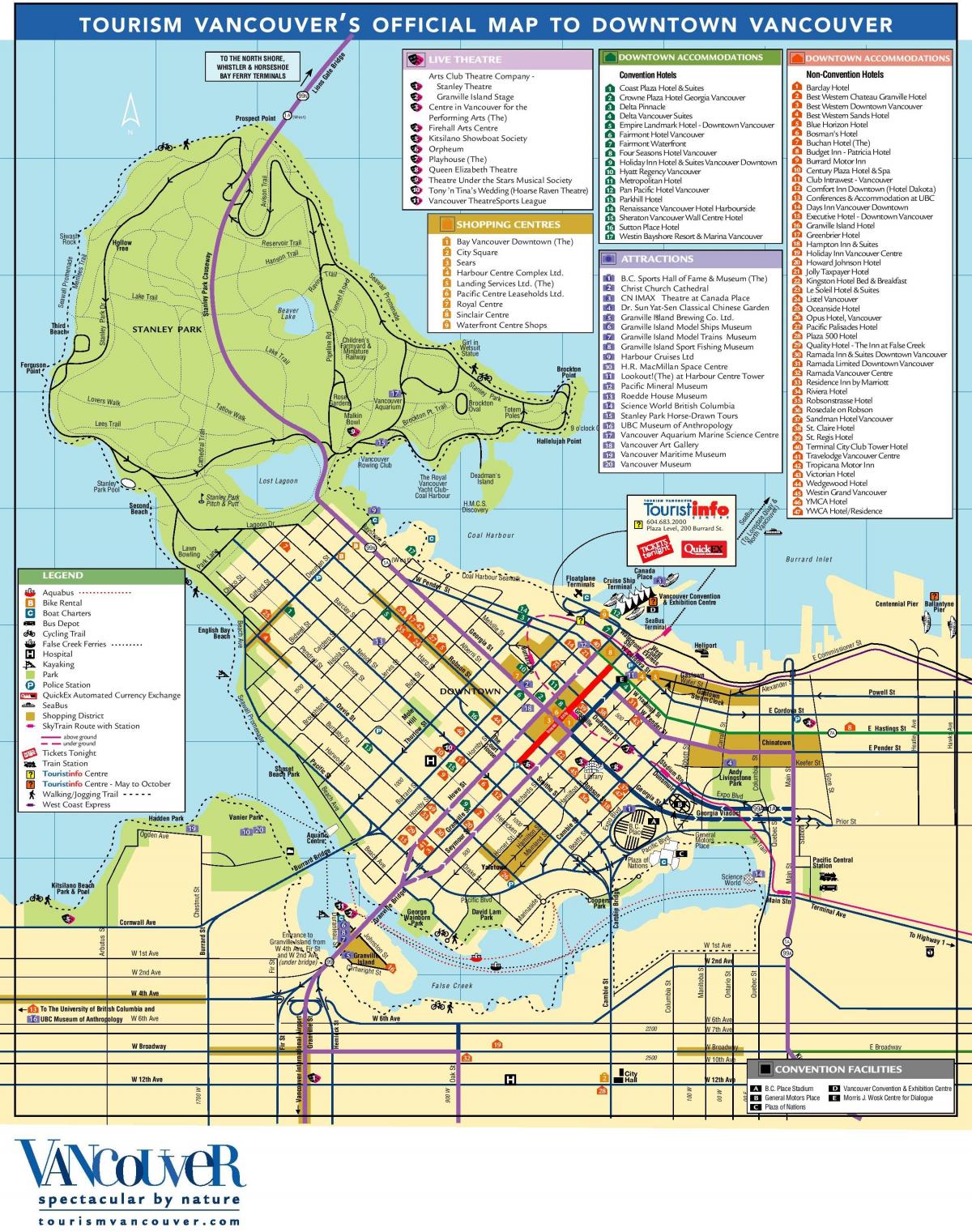vancouver tërheqjet turistike harta