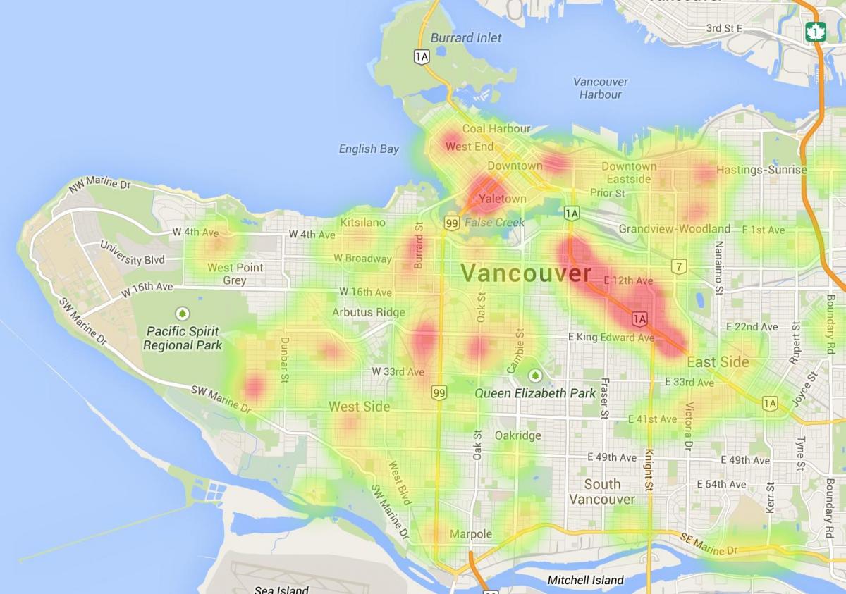 hartë të qytetit të vancouver bc