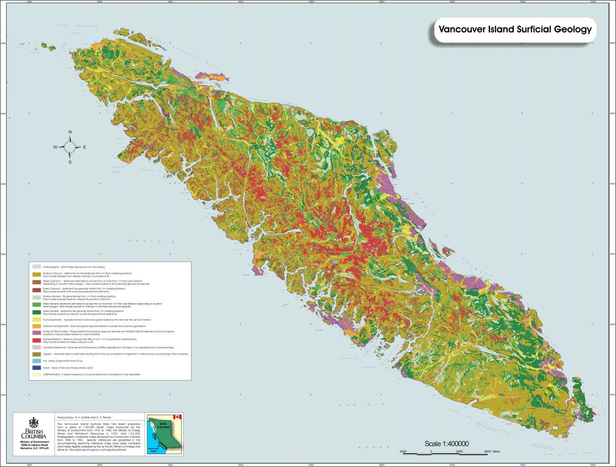 Harta e vancouver island gjeologji