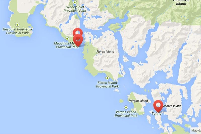Harta e vancouver island hot springs