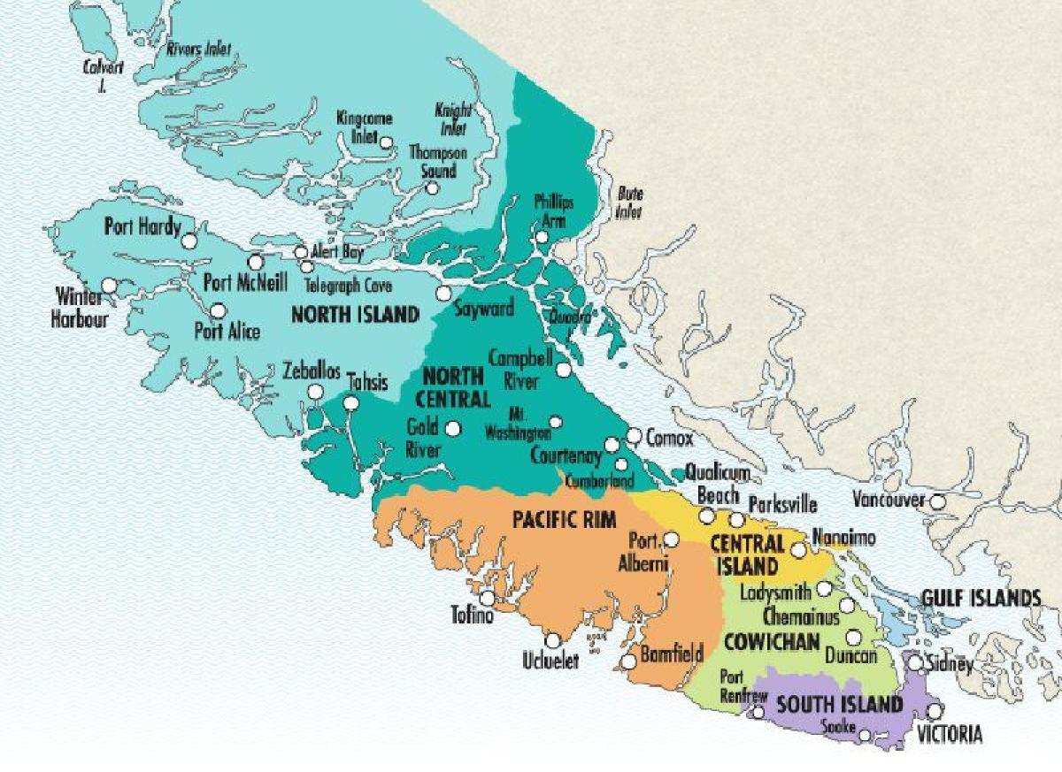 Harta e vancouver island punishtet e verës