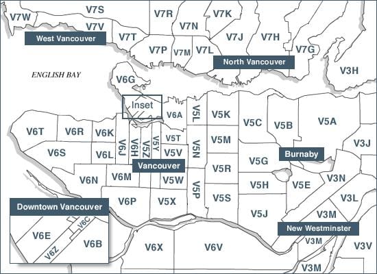 vancouver island kodet postare hartë