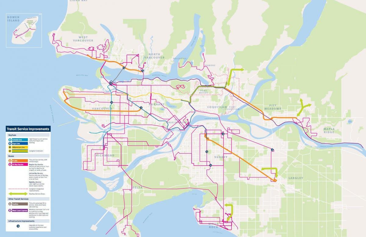 vancouver e sistemit transit hartë