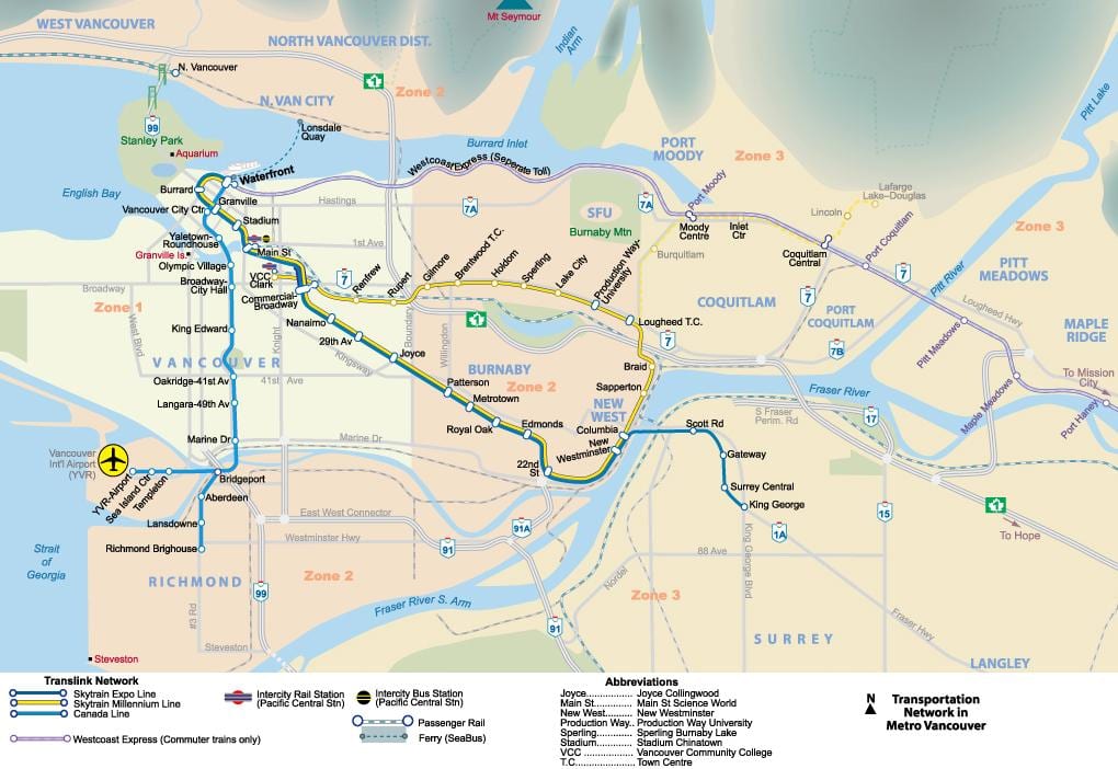 vancouver bc metro hartë