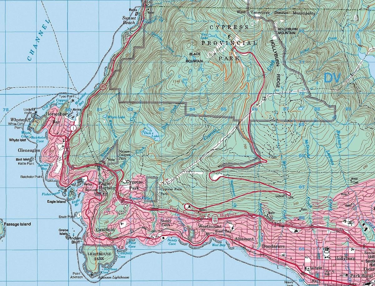 Harta e vankuver topografike