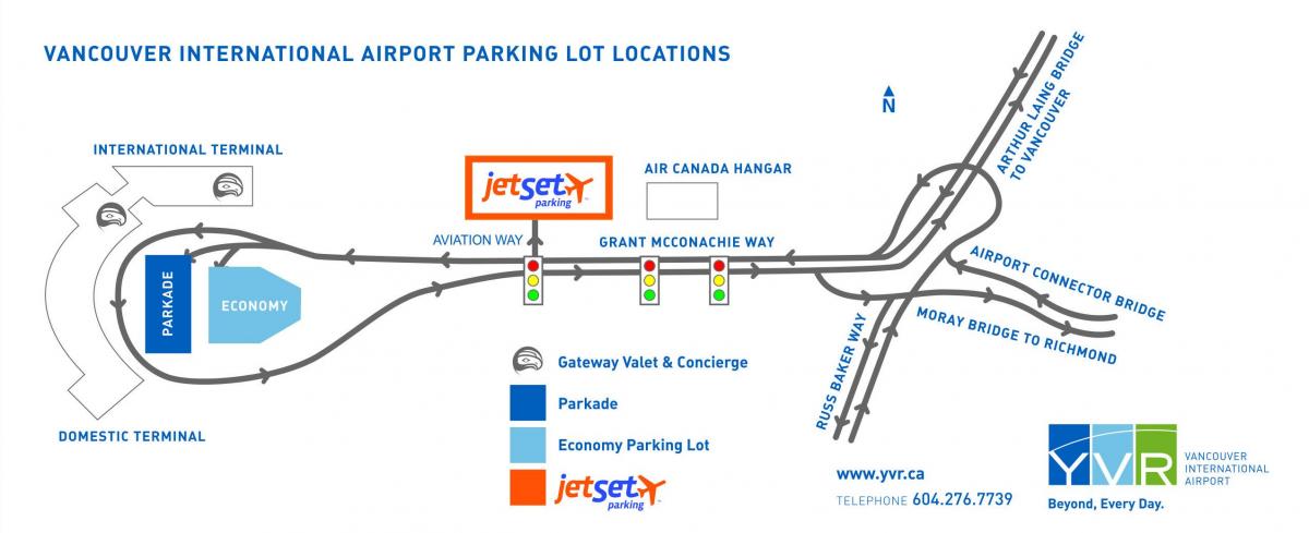 vancouver aeroportin e parkimit hartë