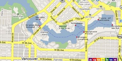 Harta e aquabus vancouver