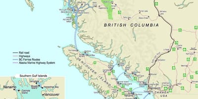 Tragetet vancouver të vancouver island hartë