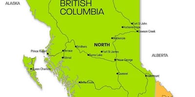 Harta e british columbia regjione