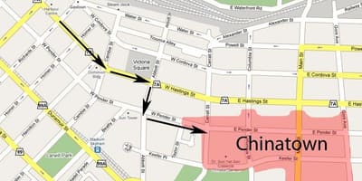 Harta e chinatown vancouver