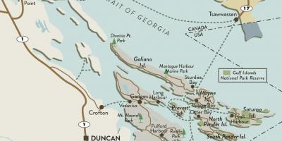 Harta e vancouver island dhe ishujt e gjirit