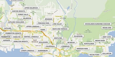 Harta e qarkut në veri të vancouver 