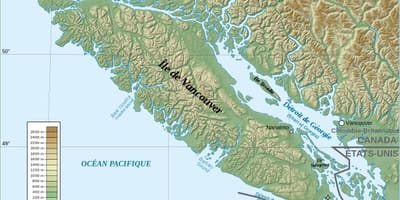 Hartën topografike vancouver island