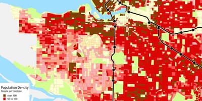 Harta e vancouver island dendësia e popullsisë