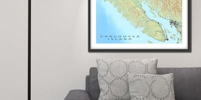Harta e vancouver island mur