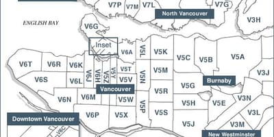Vancouver island kodet postare hartë
