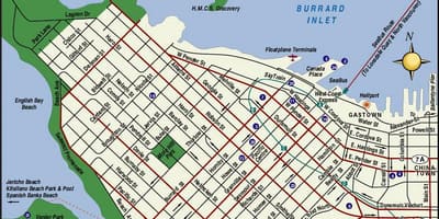 Harta e vancouver në qendër të qytetit