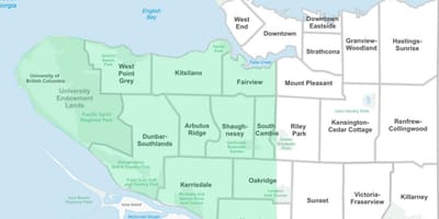 Në perëndim vancouver lagjen hartë