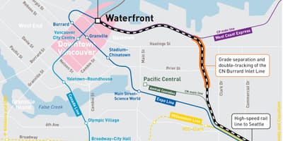 Harta e waterfront stacioni vancouver